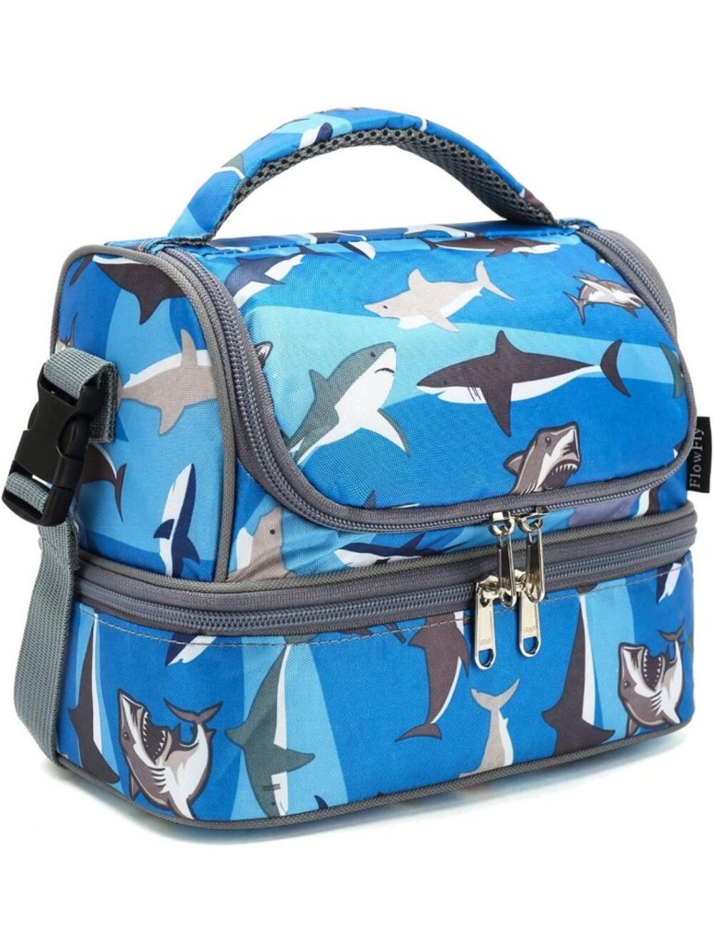 Large Insulated Double Decker Cooler Lunch Bag for Kids & Adults, Adjustable